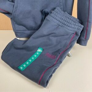 Puma Fleece Jogger Sweatpants Women’s XL Grey With Pink Trim NWT